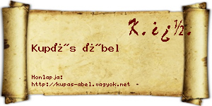 Kupás Ábel névjegykártya