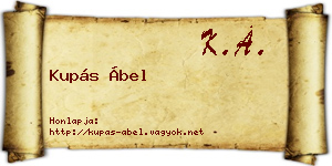 Kupás Ábel névjegykártya
