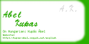 abel kupas business card