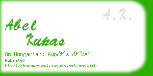 abel kupas business card